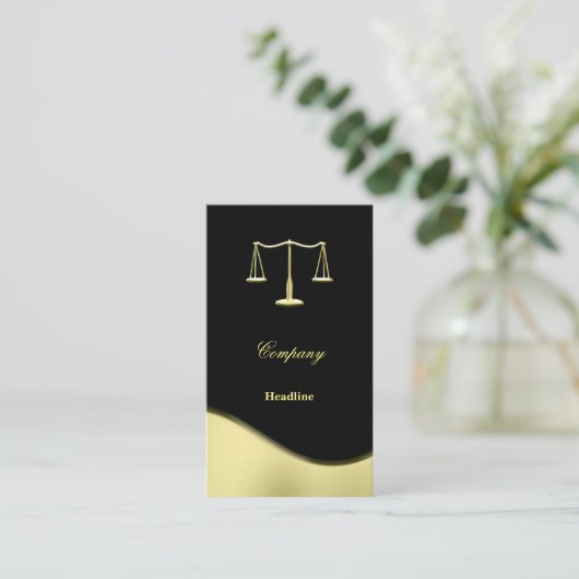 Gold Justice Scale Visitekaartje (Staand voorkant)