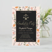 Gold Justice Scale Wildflowers Afstuderen Kaart (Staand voorkant)