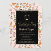 Gold Justice Scale Wildflowers Afstuderen Kaart (Voorkant / Achterkant)