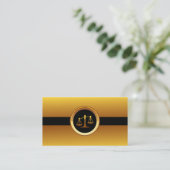 Gold Justice Scales Lawyer/Attorney Visitekaartje (Staand voorkant)