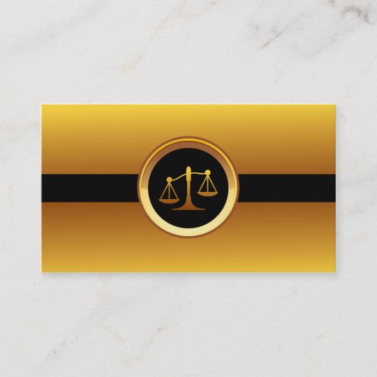 Gold Justice Scales Lawyer/Attorney Visitekaartje (Voorkant)