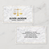 Gold Justice Scales | Marmer Visitekaartje (Voorkant / Achterkant)