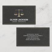 Gold Justice Scales | Zwarte muurtextuur Visitekaartje (Voorkant / Achterkant)