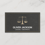 Gold Justice Scales | Zwarte muurtextuur Visitekaartje (Voorkant)