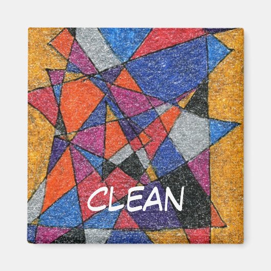 "Gold & juwelen" Abstracte afwasmachine Magnet (Voorkant)