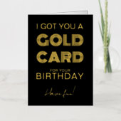 Gold Kaart voor Birthday Funny Folie Wenskaart (Voorkant)