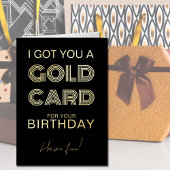 Gold Kaart voor Birthday Funny Folie Wenskaart