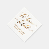 Gold-kalligrafie hebben en houden met hart servet (Hoek)