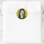 Gold Kamala Harris Pop Art Ronde Sticker (Tas)