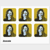 Gold Kamala Harris Pop Art Vierkante Sticker (Vel)