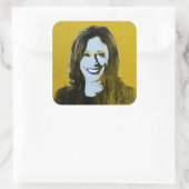 Gold Kamala Harris Pop Art Vierkante Sticker (Tas)