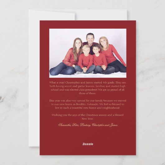 Gold-katholieke Madonna en kindfoto's met kerstmis Feestdagenkaart (Achterkant)