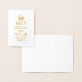 Gold Keep Calm en Jouw tekst Folie Kaarten (Display)