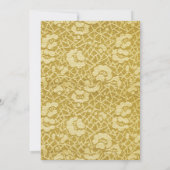 Gold Kente bruiloft uitnodiging met bloem Details (Achterkant)