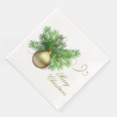 Gold kerstbal met papier van papier servet (Hoek)
