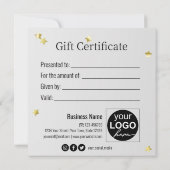 Gold kerstbal-staart lint blauw cadeaukaartje (Achterkant)