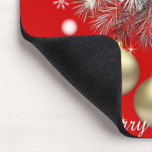 Gold kerstballen en zilverkleurige kerstfeestdagen muismat (Hoek)