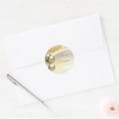 Gold kerstballen op Gold Ronde Sticker (Envelop)