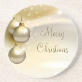 Gold kerstballen op Gold Zandsteen Onderzetter (Voorkant)