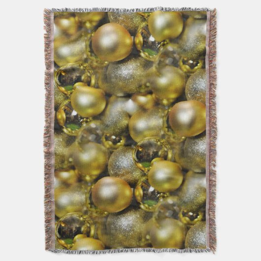 Gold KerstBaubles Deken (Voorkant Verticaal)