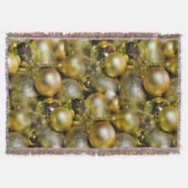 Gold KerstBaubles Deken