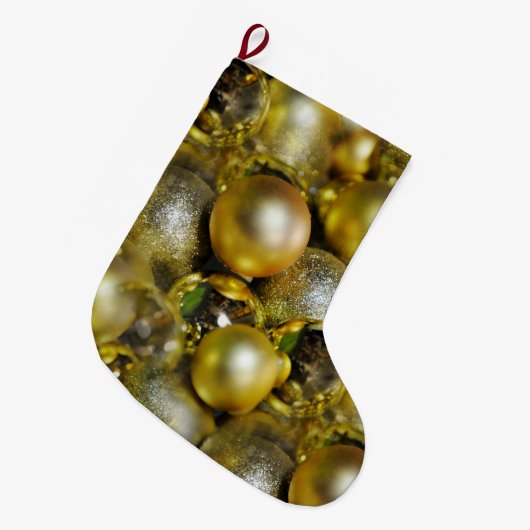 Gold KerstBaubles Grote Kerstsok (Voorkant (Hangend))