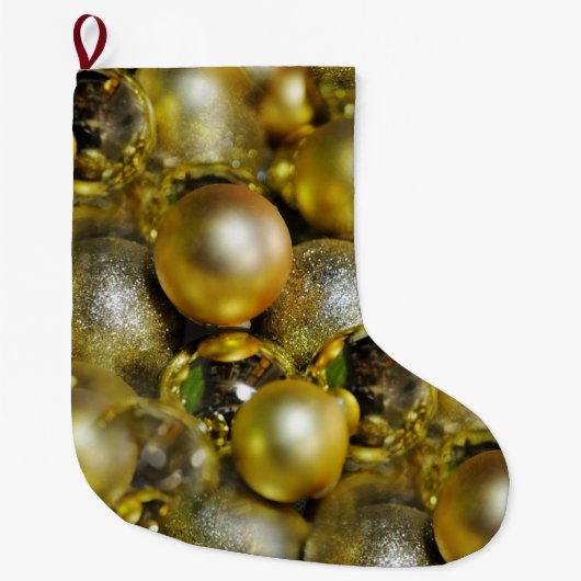 Gold KerstBaubles Grote Kerstsok (Voorkant)