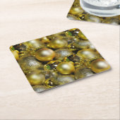 Gold KerstBaubles Kartonnen Onderzetters (Schuin)