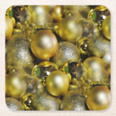 Gold KerstBaubles Kartonnen Onderzetters (Voorkant)