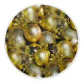 Gold KerstBaubles Keramische Knop (Voorkant)