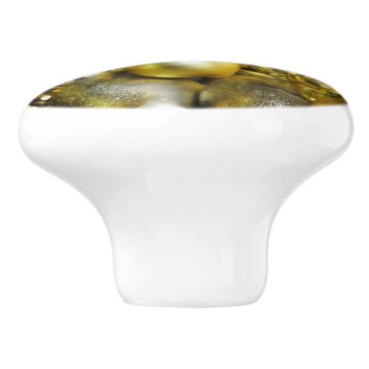 Gold KerstBaubles Keramische Knop (Zijkant)