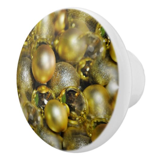 Gold KerstBaubles Keramische Knop (Rechts)