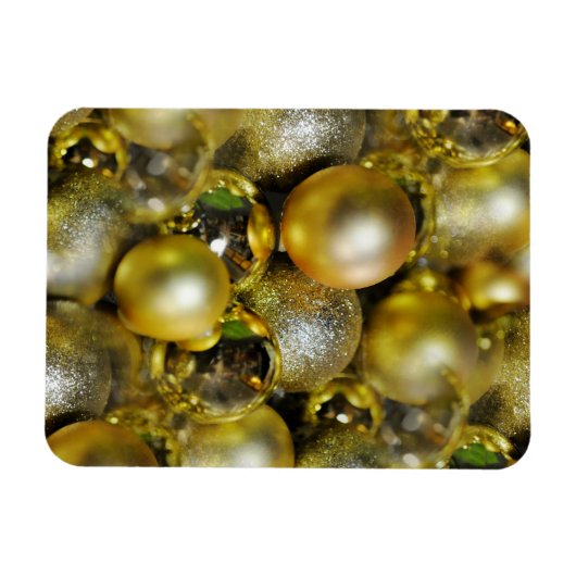 Gold KerstBaubles Magneet (Horizontaal)