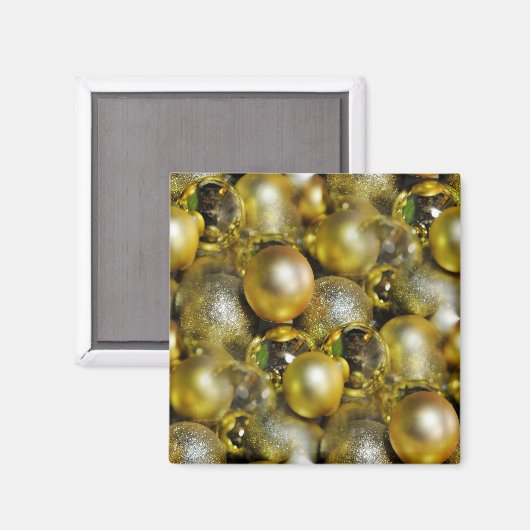 Gold KerstBaubles Magneet (Voorkant / Achterkant)