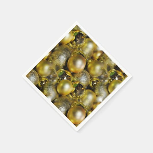 Gold KerstBaubles Servetten (Hoek)