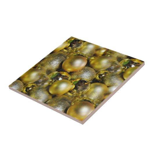 Gold KerstBaubles Tegeltje (Zijkant)