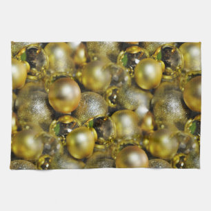 Gold KerstBaubles Theedoek
