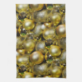 Gold KerstBaubles Theedoek (Verticaal)