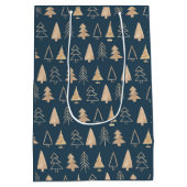 Gold kerstbomen, Midnight Blue Medium Cadeauzakje (Achterkant)