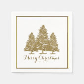 Gold kerstbomen Papier Napkins Servetten (Voorkant)