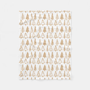 Gold kerstbomen Pattern Girly Chic Fleece Deken
