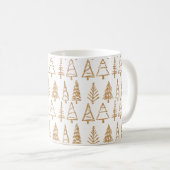 Gold Kerstbomen Pattern Modern Girly Holiday Koffiemok (Voorkant rechts)