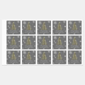 Gold kerstboom en Snowflakes Baking Labels (Vel)