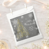 Gold kerstboom en Snowflakes Favor Bag Bedankzakje (Geknipt)
