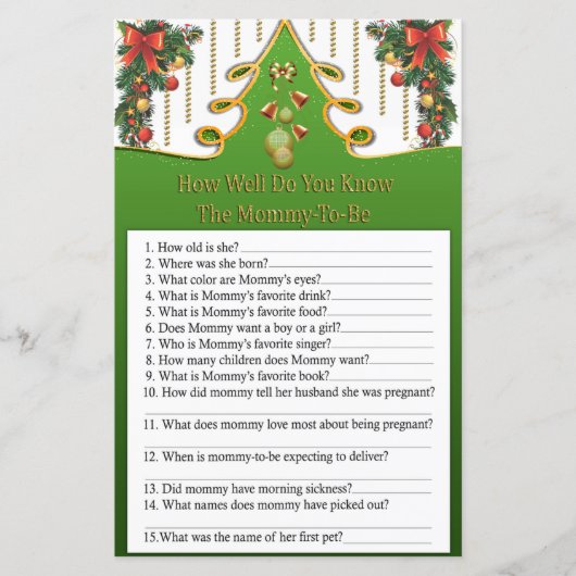 Gold kerstboom hoe goed je het spel kent (Voorkant)