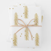 Gold kerstboom inpakpapier vel (In situ)