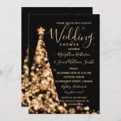 Gold kerstboom lichte feestcoupes — Showin Kaart (Voorkant / Achterkant)