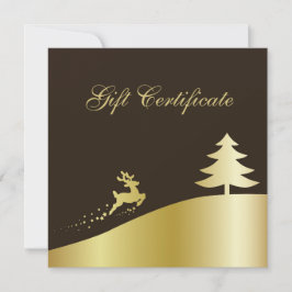 Gold kerstboom met rendiercadeaubon