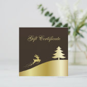 Gold kerstboom met rendiercadeaubon (Staand voorkant)