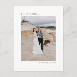 Gold kerstboom Modern Merry-kerstfoto Feestdagenkaart